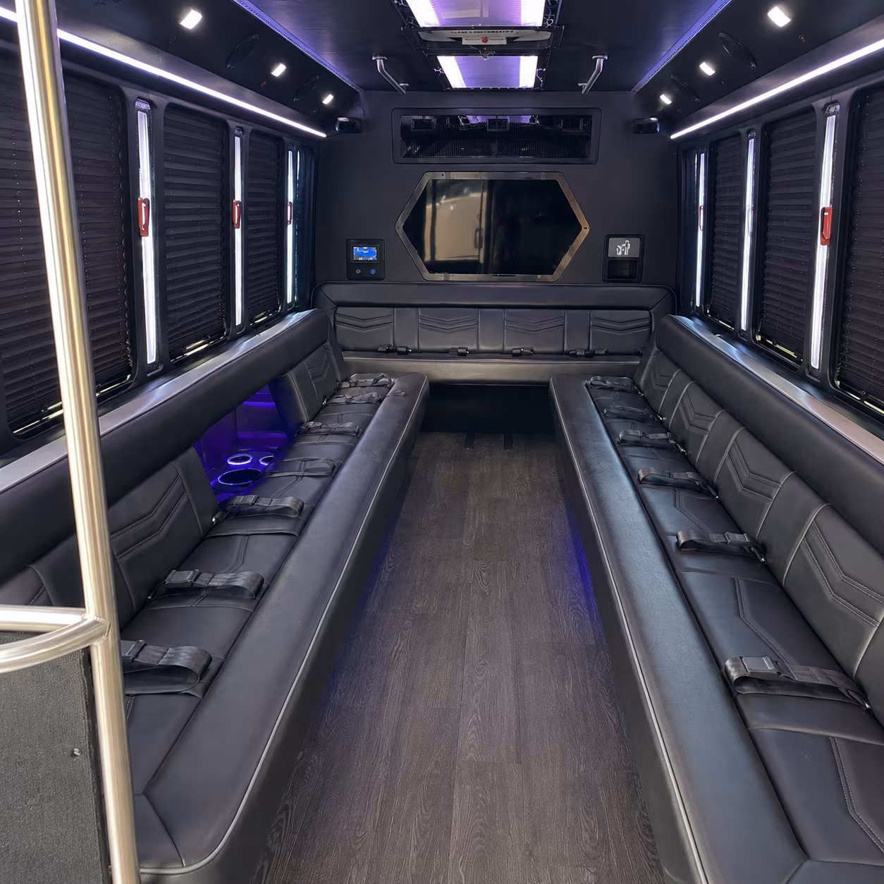 new york city 18 passenger party bus interior