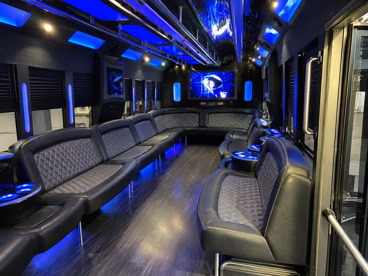 new york city 28 passenger party bus interior