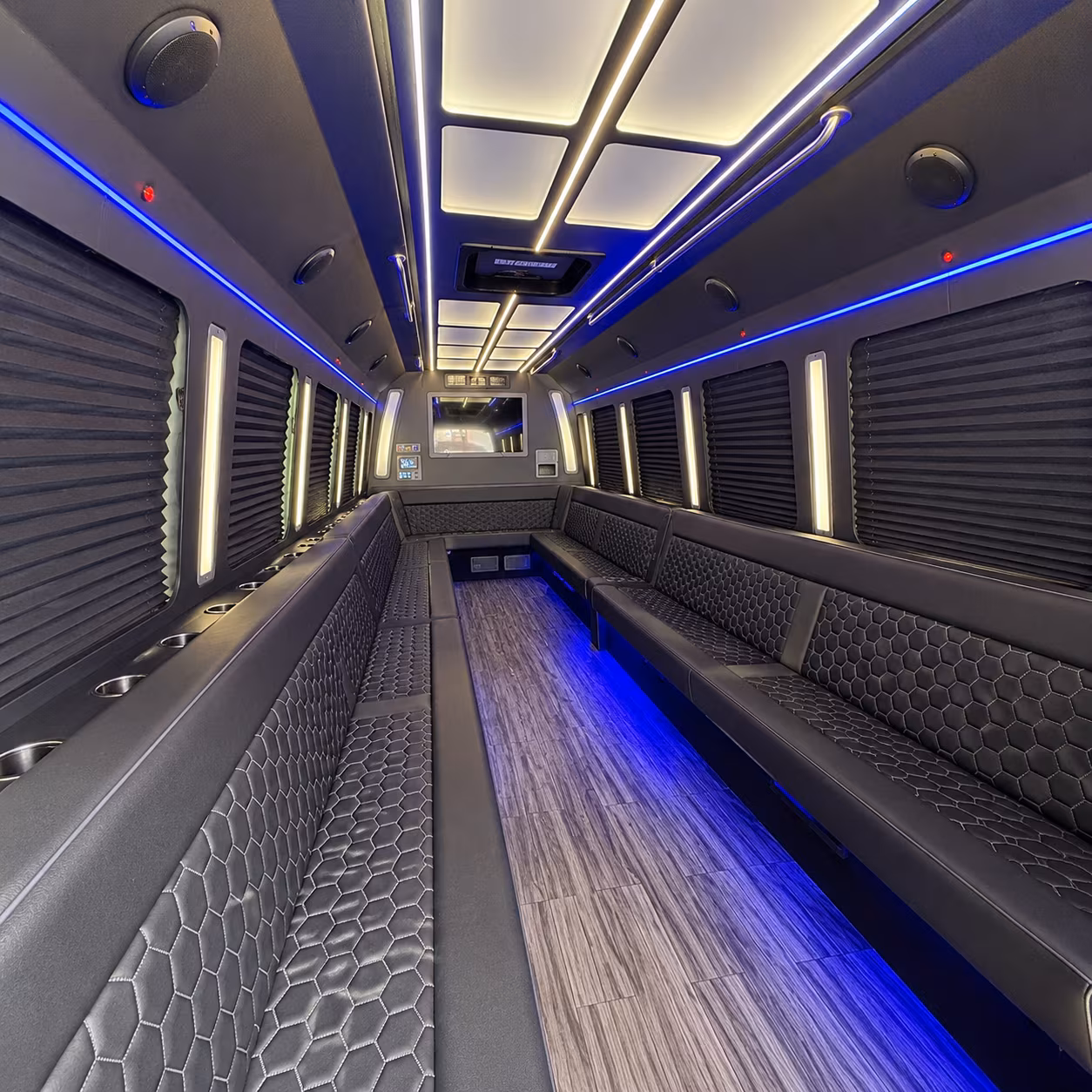 new york city 30 passenger party bus interior