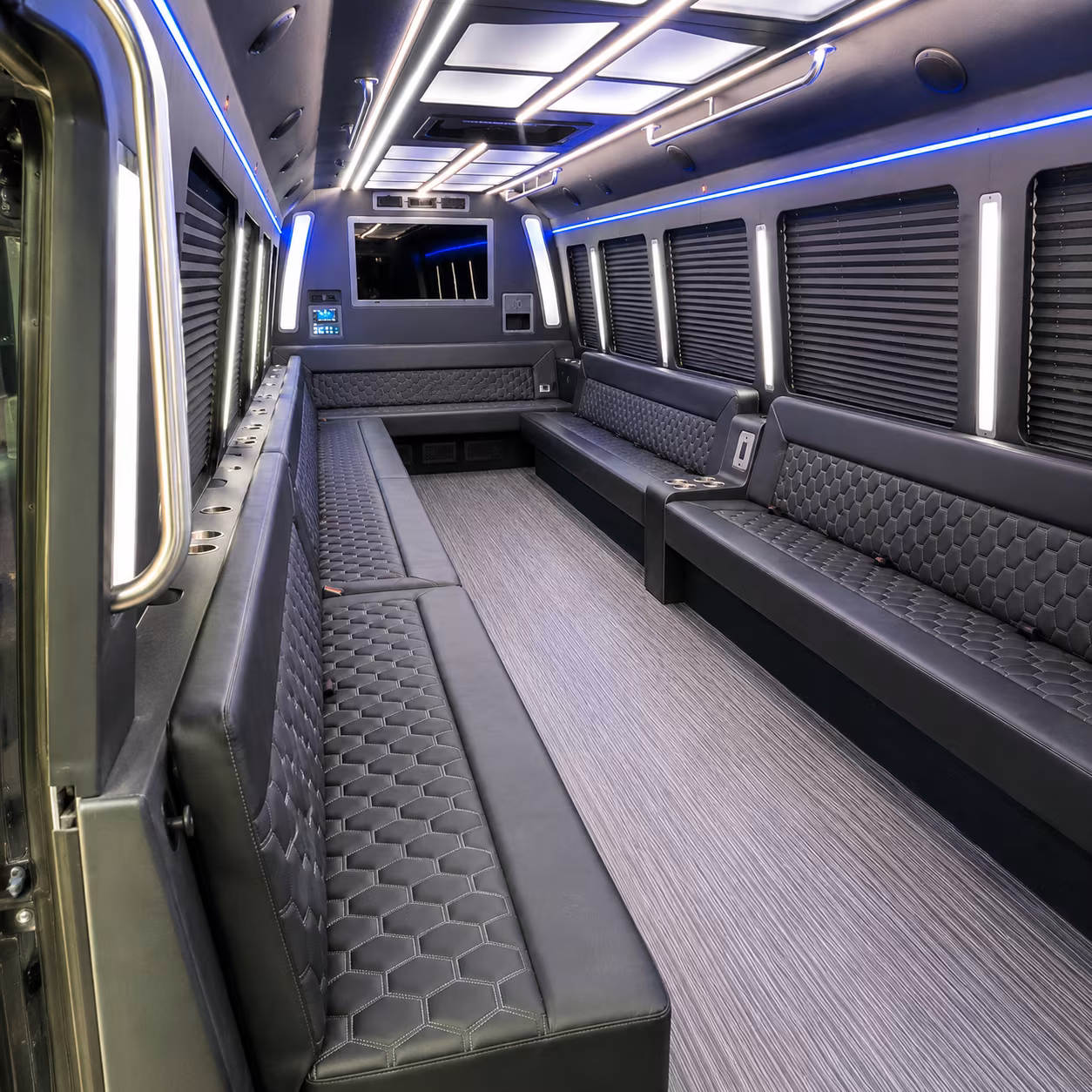 new york city 40 passenger party bus interior