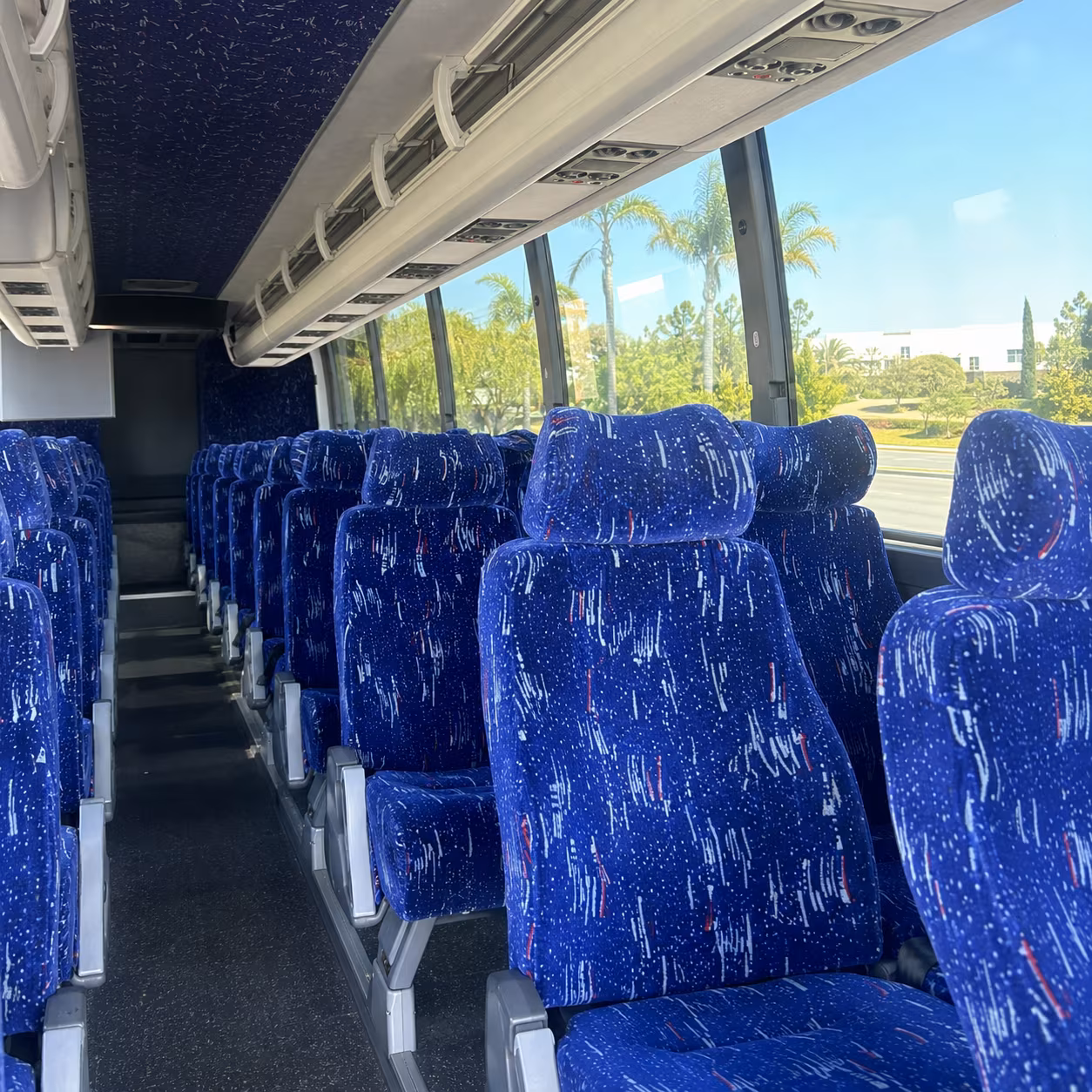 new york city charter bus rental interior