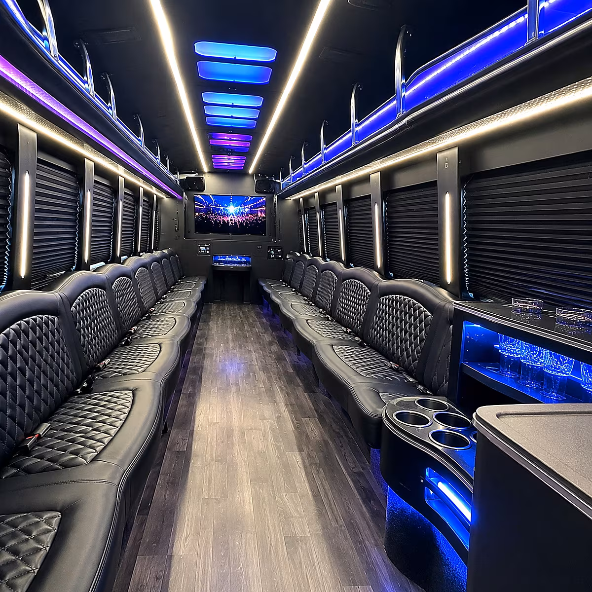 new york city party bus rental interior